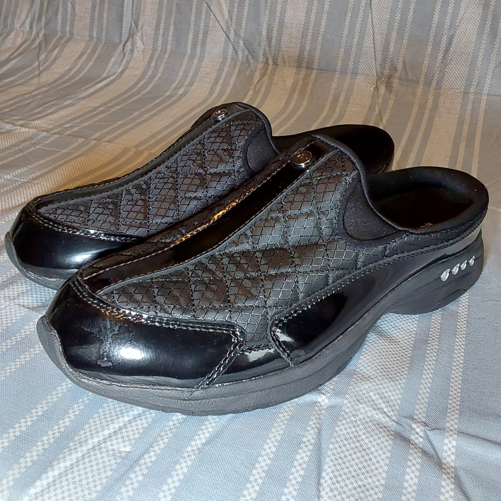 NEW Easy Spirit Shoes Womens 9M Traveltime Classic Quilted‎ Mule Clogs Black